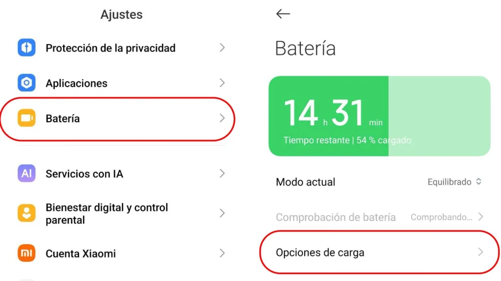 La batería puede ser la causa de un móvil lento