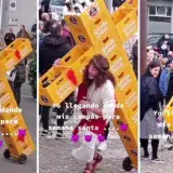
				Quiso representar a Jesús con una cruz hecha con cajas de cervezas y provocó indignación en las redes			