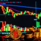 Golden bitcoins with financial growth charts illustrating investment opportunities in cryptocurrency.
