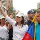 File:María C. Machado heading the protest.jpg