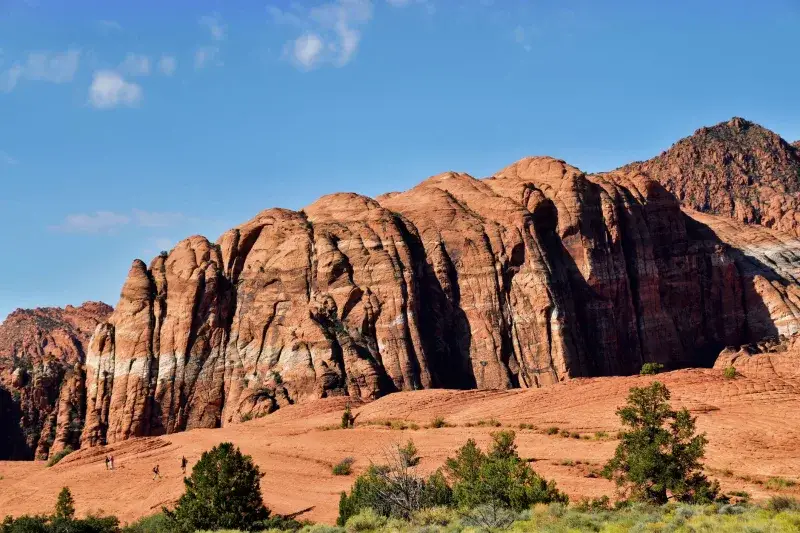 Explore the unique red rock formations of Snow Canyon State Park, a breathtaking landmark in Utah.