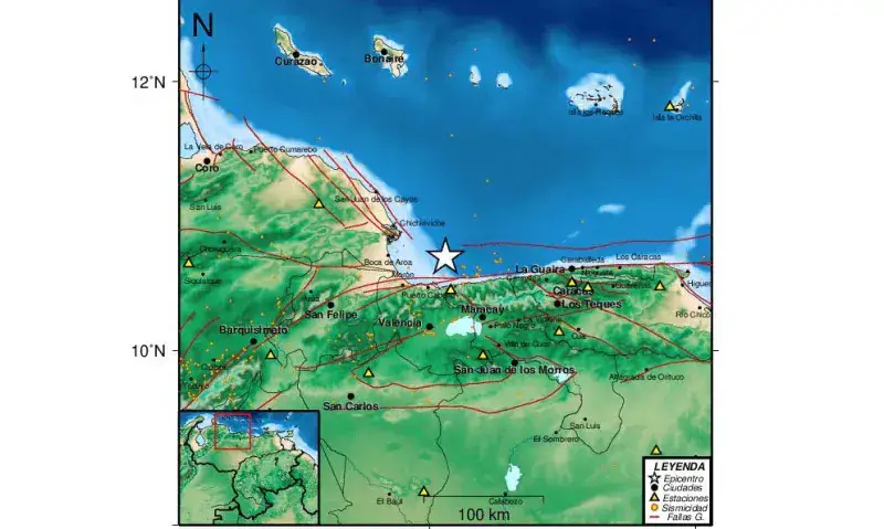 Funvisis reporta temblor de magnitud 2.8 en Morón 