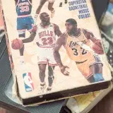 Old VHS tape featuring classic basketball videos of iconic NBA players.