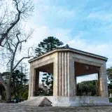 A classical pavilion in Parque Rodó, Montevideo during winter.