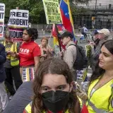Protesta en Nueva York por juicio a Maduro y Cilia Flores