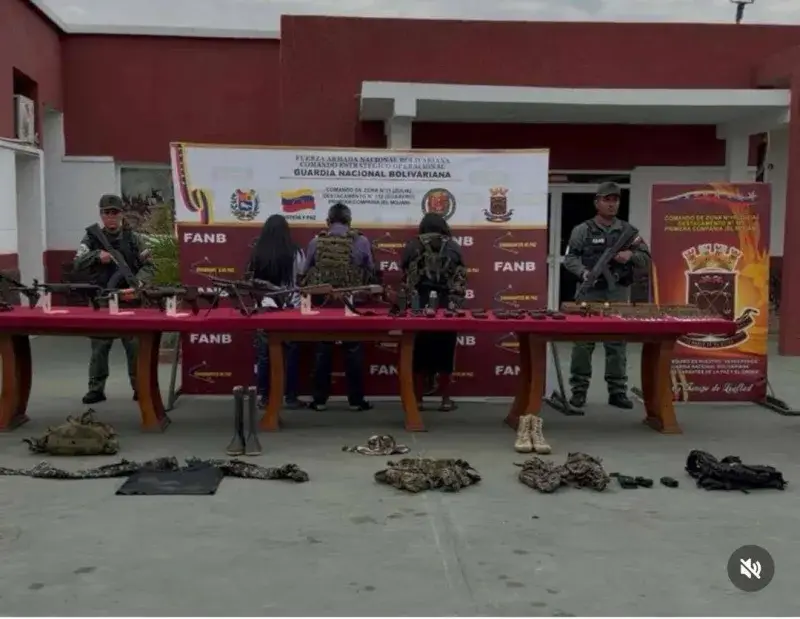 Tres detenidos y armas de guerra incautadas en Guajira