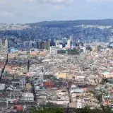 View of historical Quito from virgin Mary statue "El Panecillo"