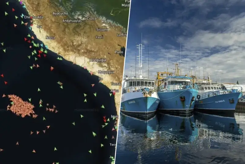 Perú vuelve a vigilar la presión de la flota china frente a Mollendo