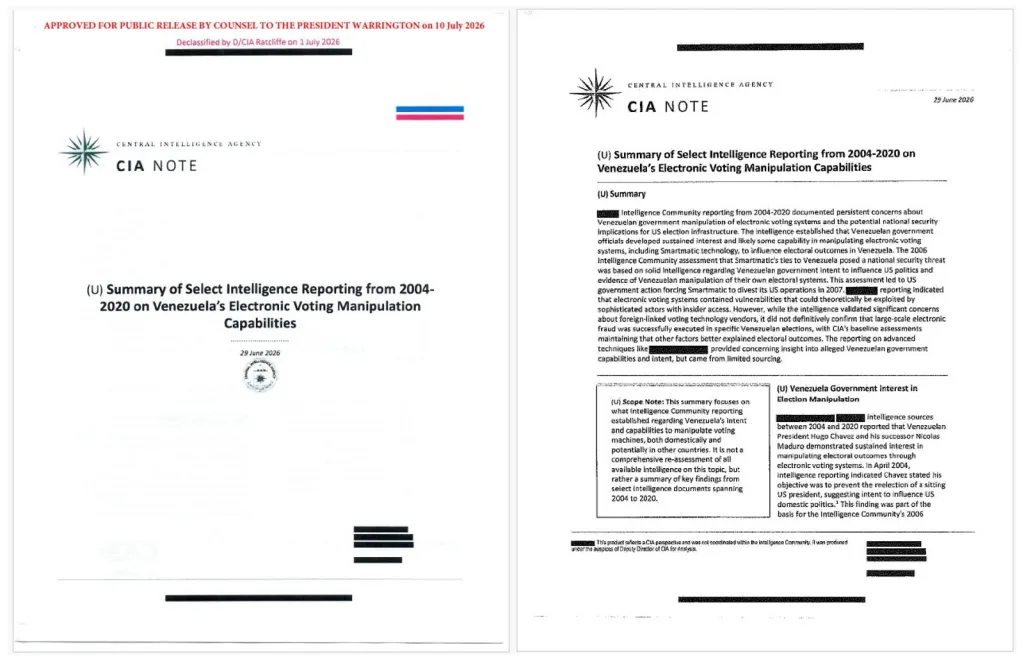La CIA reunió reportes sobre votación en Chávez y Maduro
