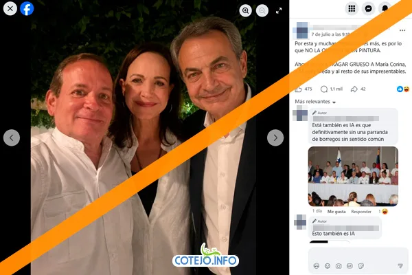 Fotografía con Machado, Guanipa y Zapatero es montaje digital