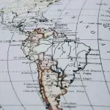 Detailed vintage map showcasing South America, highlighting Venezuela with clear topography.