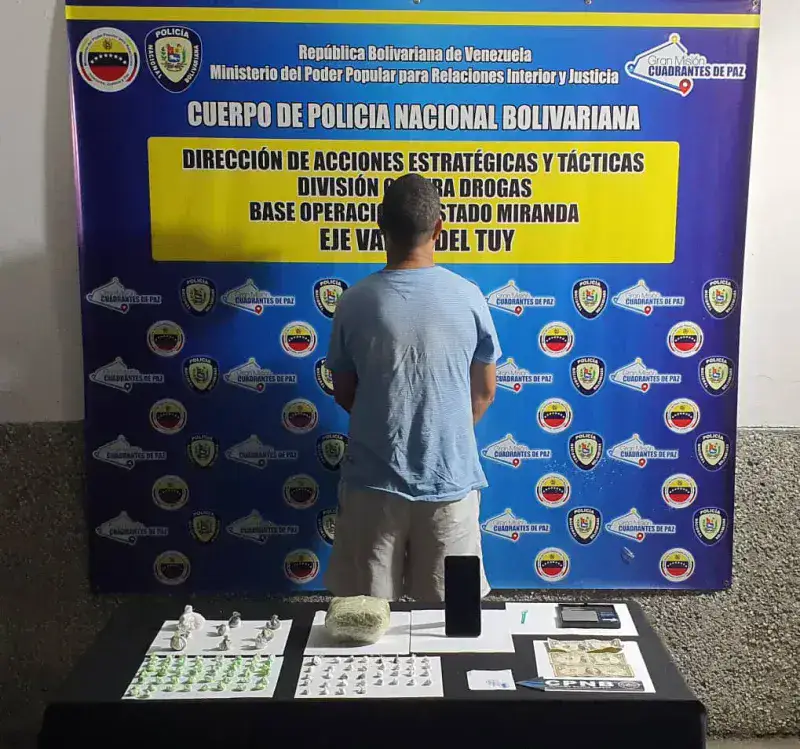 Capturaron sujeto con más de un kilo de cocaína en Cúa