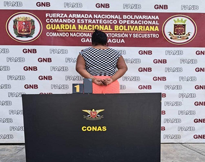 
				Presa en Aragua supuesta asistente del Conejo			