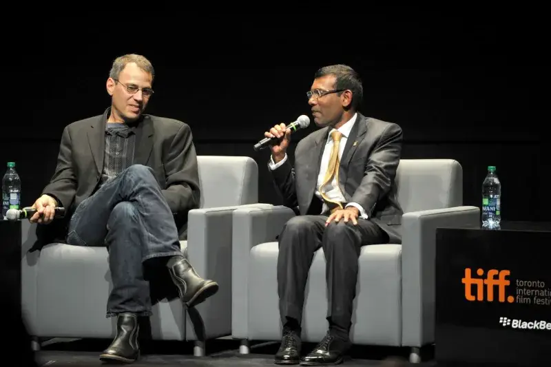 File:Mohamed Nasheed & Jon Shenk at the world premiere of the film ‘The Island President’ at the Toronto International Film Festival in September 2011.jpg