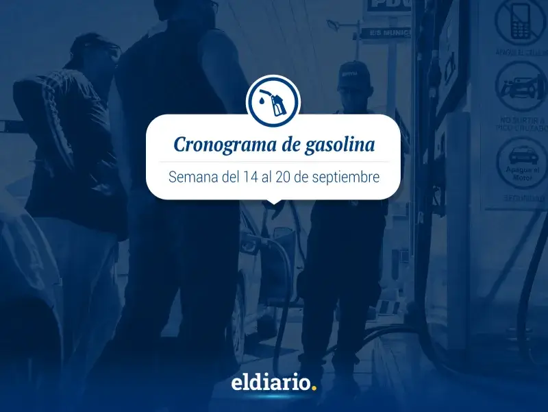 Cronograma de gasolina del 14 al 20 de septiembre por placa