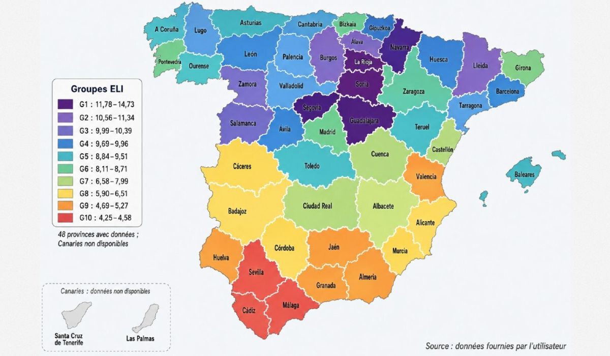 Un mapa de longevidad sitúa al norte y al interior de España como las zonas con más centenarios