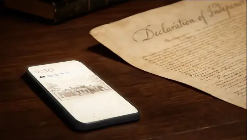 Google imagina a los padres fundadores usando IA para redactar la Independencia