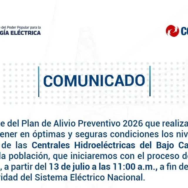 Publicación de Instagram de Corporación Eléctrica Nacional