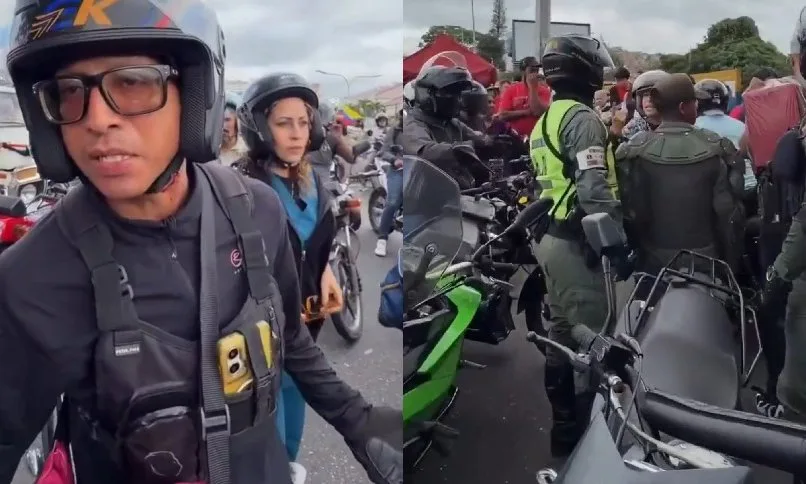 Bloquean en La Guaira a médicos y voluntarios en motocicleta