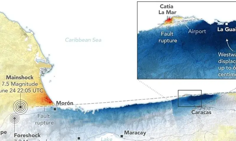 Satélites de la NASA detectan desplazamientos de hasta 60 cm