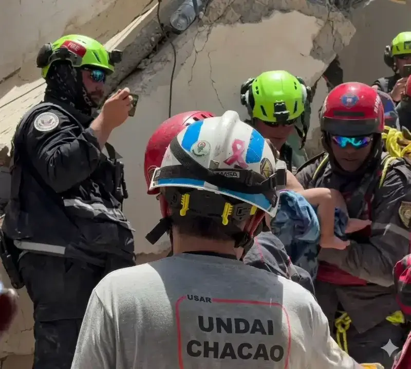 Rescatistas de EE.UU. y Venezuela salvan a una madre y su bebé en La Guaira