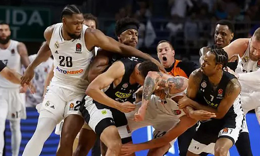Real Madrid y Partizan protagonizan brutal pelea
