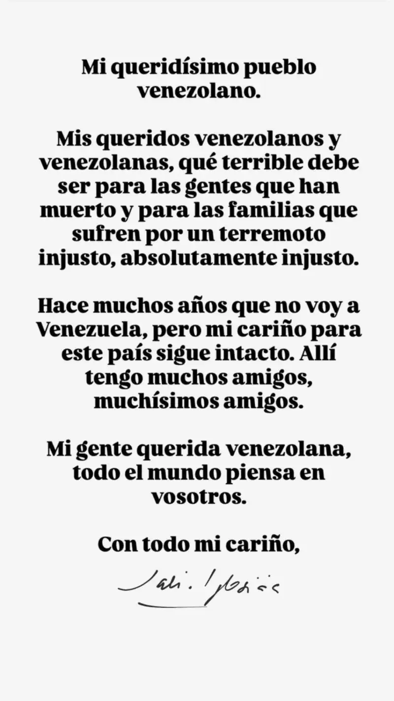 Julio Iglesias se solidariza con Venezuela y dice que su cariño sigue intacto
