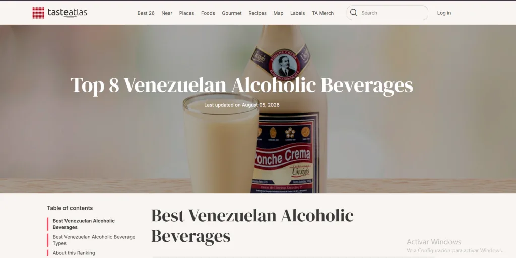 TasteAtlas destaca bebidas venezolanas y su ron D.O.P