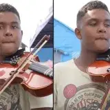 Joven de La Guaira emociona al tocar Rubén Blades con su violín