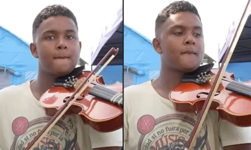 Joven de La Guaira emociona al tocar Rubén Blades con su violín