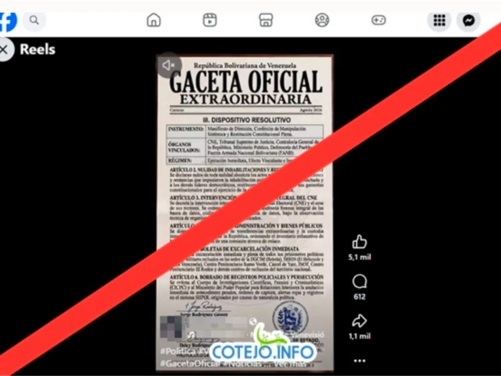 Desmienten supuesta Gaceta que habilita a María Corina Machado