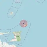 Mapa del epicentro — al este de Carúpano