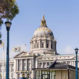 Elegant view of San Francisco City Hall, a stunning example of Beaux-Arts architecture in California.
