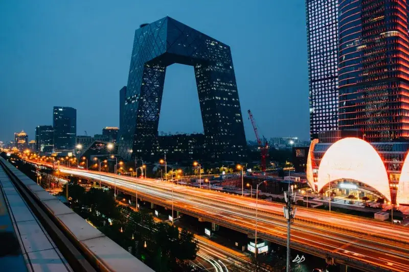 Exploring the capital of China Peking, Beijing and its dynamics during blue hour