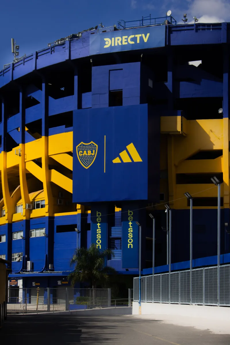 Exterior view of La Bombonera stadium, home of Boca Juniors in Buenos Aires, Argentina.