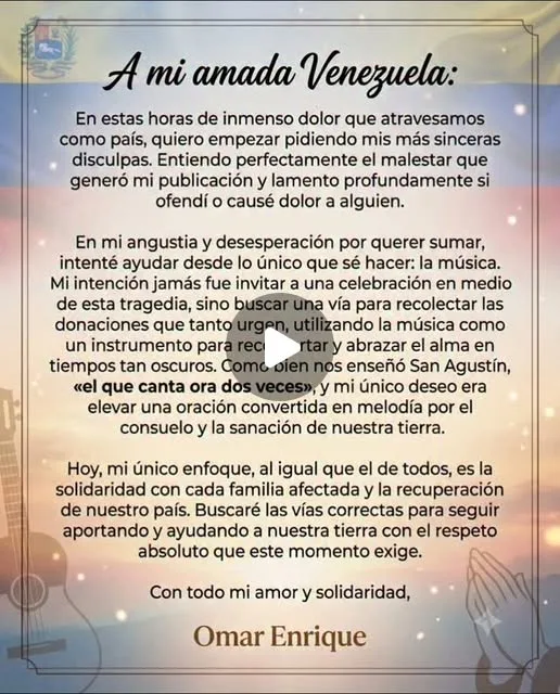 Publicación de Instagram de Omar Enrique