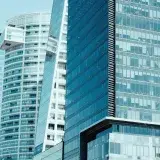 Contemporary architecture of skyscrapers in Mexico City's urban business district.