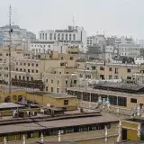 Aerial view of the historic urban landscape in Lima, Peru, showcasing classic architectural styles.