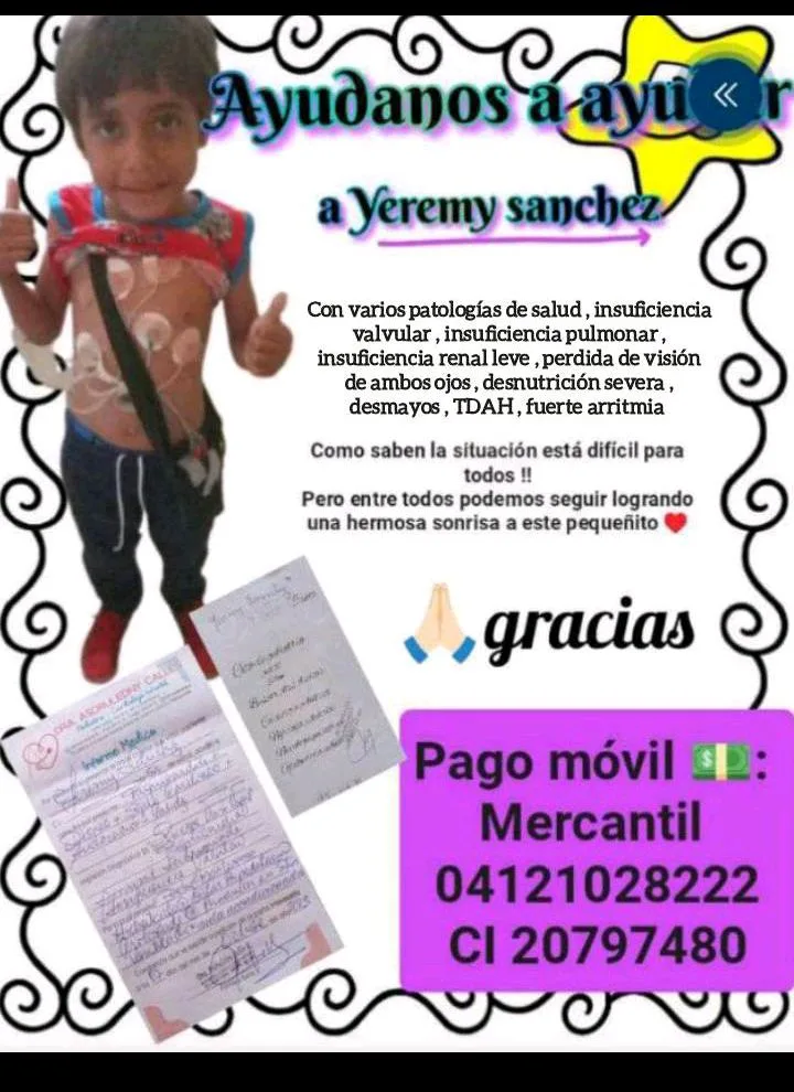 Piden ayuda para niño de 6 años con múltiples patologías en Falcón