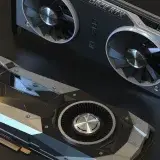 Top view of NVIDIA GTX 1080 and RTX 2080 graphics cards used in advanced computer setups.