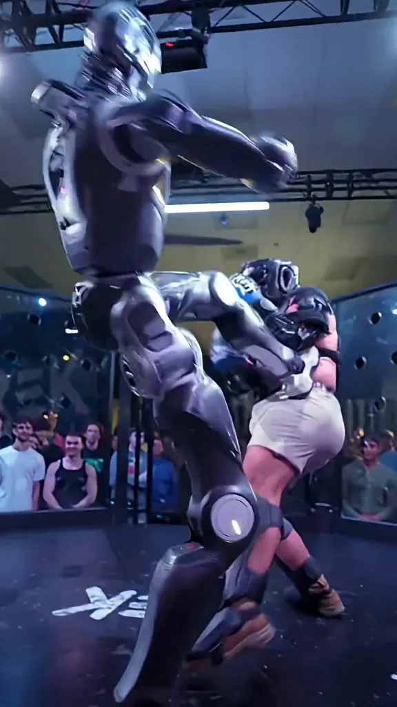 Un youtuber se enfrenta a un robot humanoide y recibe una patada