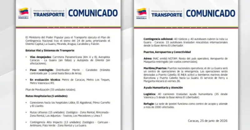 Activan rutas hospitalarias y desvían carga comercial tras el sismo del 24 de junio