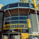 Front view of Signal Iduna Park, home of Borussia Dortmund, located in Dortmund, Germany.
