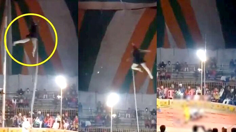 Gimnasta muere ahorcada durante espectáculo en un circo de la India (Video)