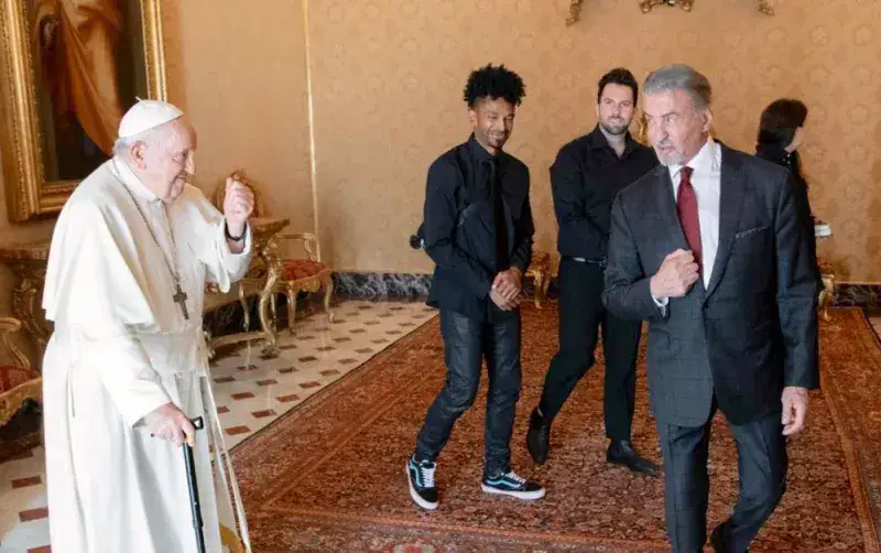 El Papa recibe en el Vaticano a Sylvester Stallone