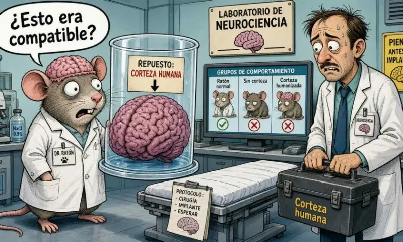 Investigadores reemplazan corteza de ratones con tejido cerebral