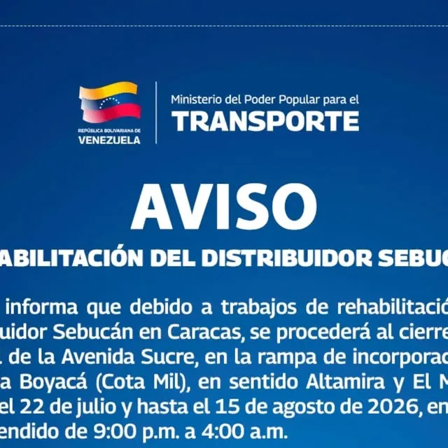 Publicación de Instagram de Ministerio del Poder Popular para el Transporte