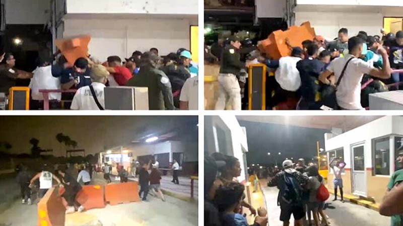 Trifulca entre agentes y migrantes venezolanos, dejó dos heridos en frontera de México