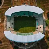 Stunning aerial photo of Palmaseca Stadium, Valle del Cauca, Colombia, showcasing its architecture.