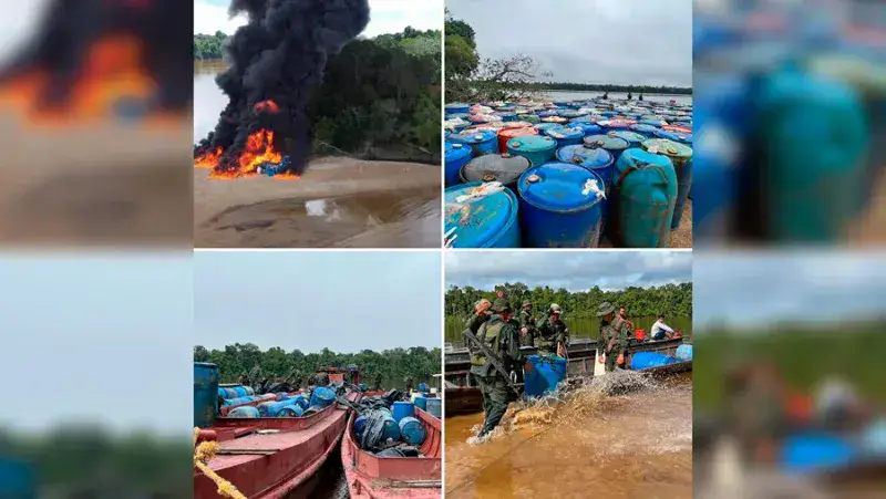 
				Incautados 100.000 litros de combustible a la minería ilegal en Amazonas			
